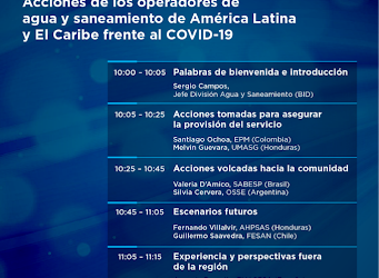 FESAN participa en Webinar del BID y WOP-LAC sobre COVID y Operadores de agua potable y saneamiento en Latinoamérica